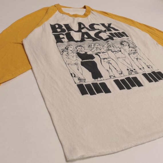 Black Flag Raglan Baseball Tee Raymond Pettibon Album Art Female