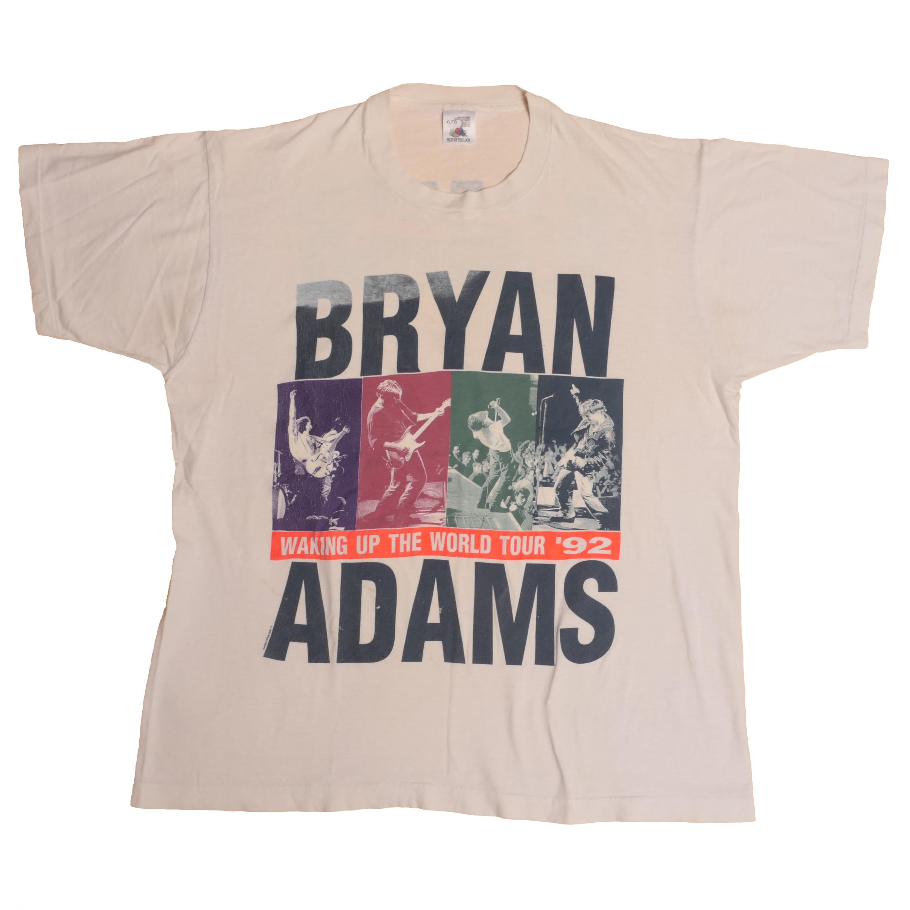 Bryan Adams 1992 ツアー Tシャツ XL Vintage Bryan Adams Waking up the World 1992 World Tour Tee Shirt