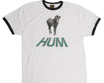 HUM You'd Prefer An Astronaut Ringer Tee 12 Inch Records Band Shirt Band Tee Tour Metal Post Punk Alternative  Rock Zebra Album Shoegaze XL