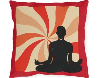 Outdoor Pillow - Meditation Design - Red Tones