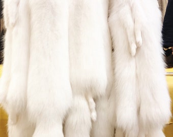 白いホッキョクギツネの毛皮 - Etsy 日本