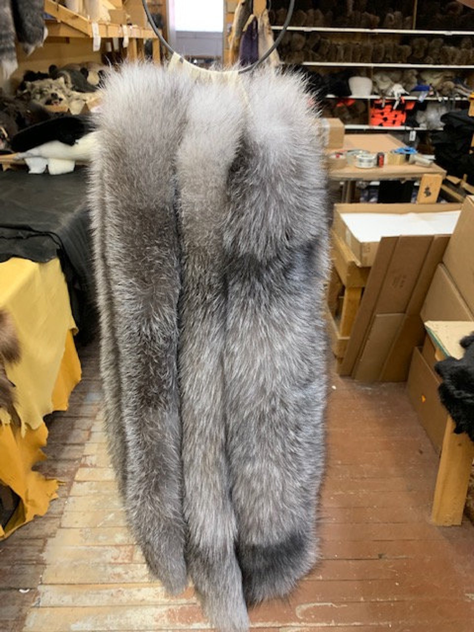 Real Silver Fox Fur Hood Ruff - Etsy