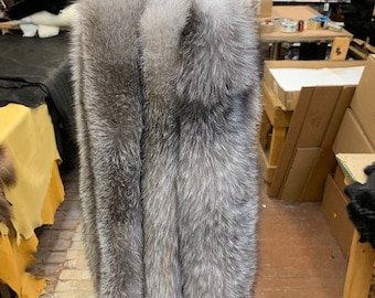 Real Silver Fox Fur Hood Ruff