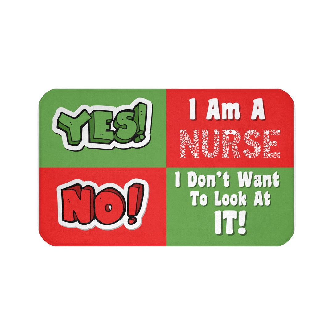 Nurse Appreciation Bath Mat, Funny Gift for Nurses, Cartoon Nurse Rug