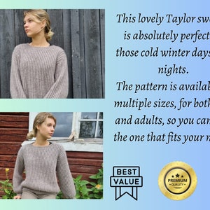 The Chunky Taylor Sweater Knitting Pattern -PDF Pattern In English-Instant Download-Sweater-Easy To Intermediate Knitting Pattern