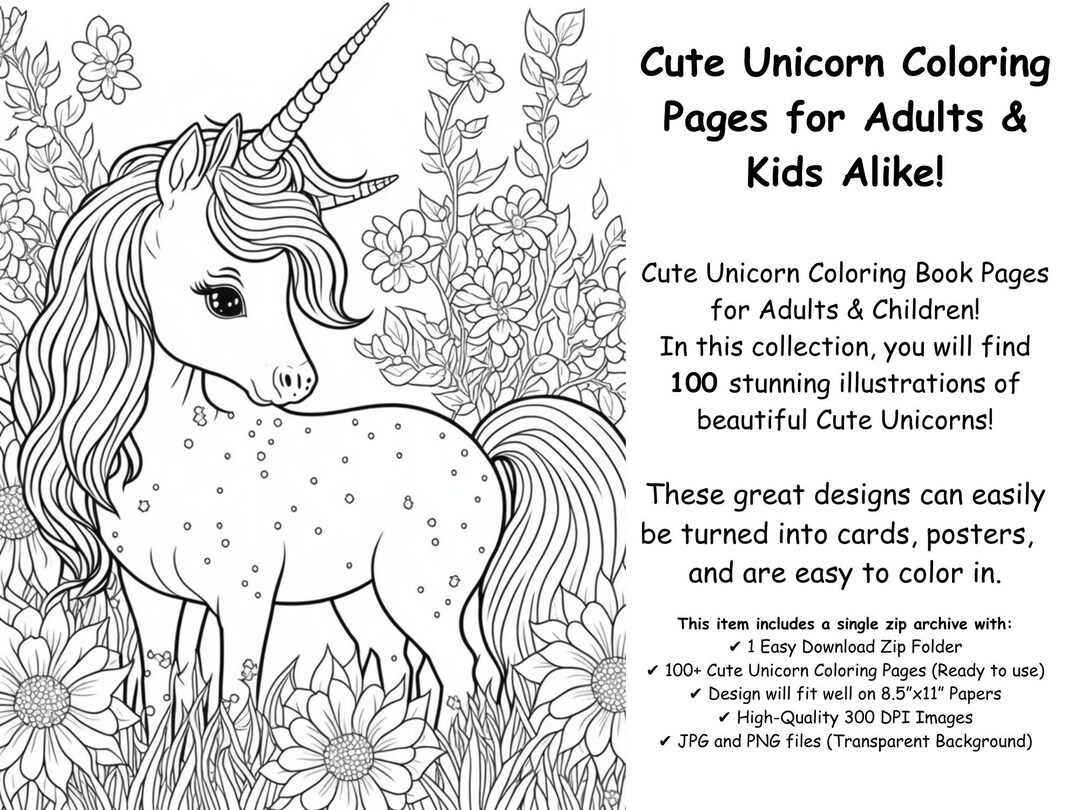 100 Cute Unicorn Coloring Pages for Adults & Kids Alikeunicorn