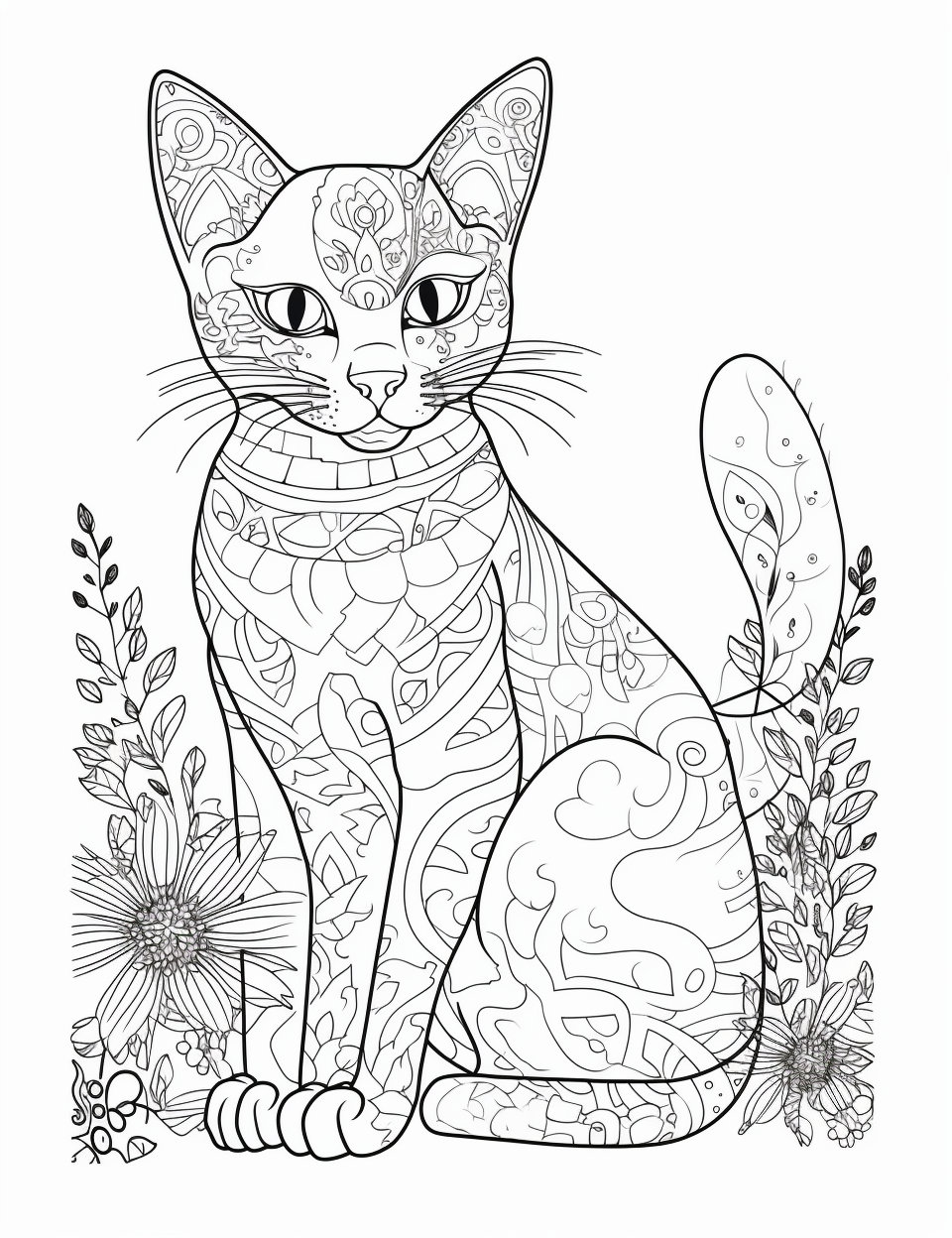 Kitty Cat Coloring Pages 5 Pages - Etsy