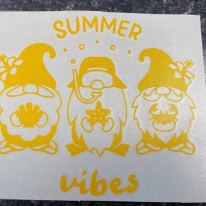 Summer Gnome Trio Vinyl Sticker