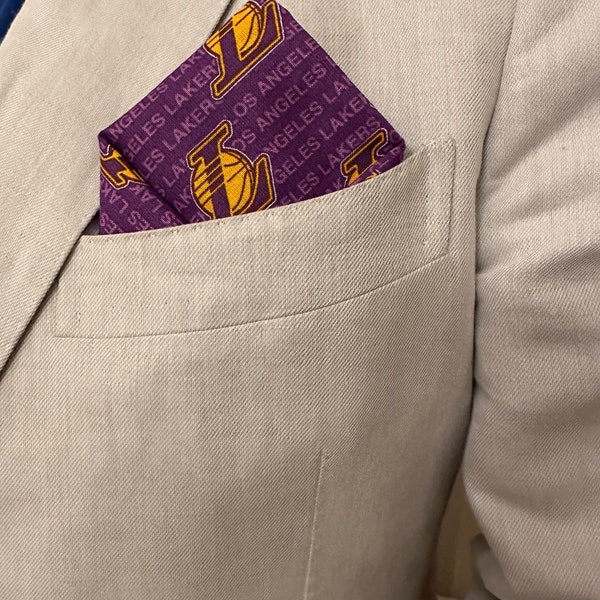 Los Angeles Lakers Purple Pocket Square for Suits and Sports Coats