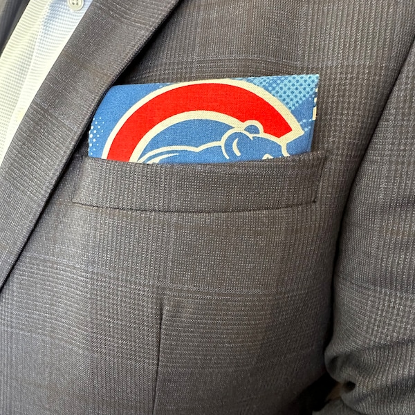 Chicago Cubs Pocket Square for Suits and Sports Coats