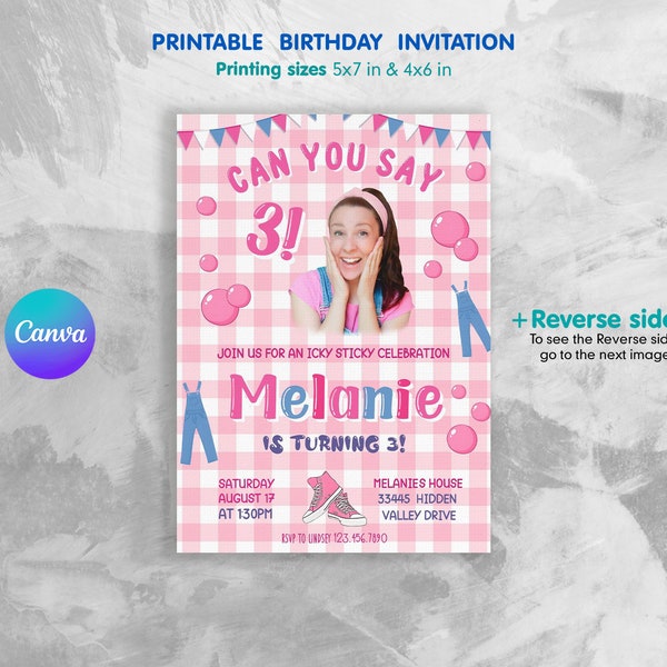 Printable Ms Rachel Birthday Invitation, editable first words invite, let's say party, first words invite template, 2nd second 3rd third