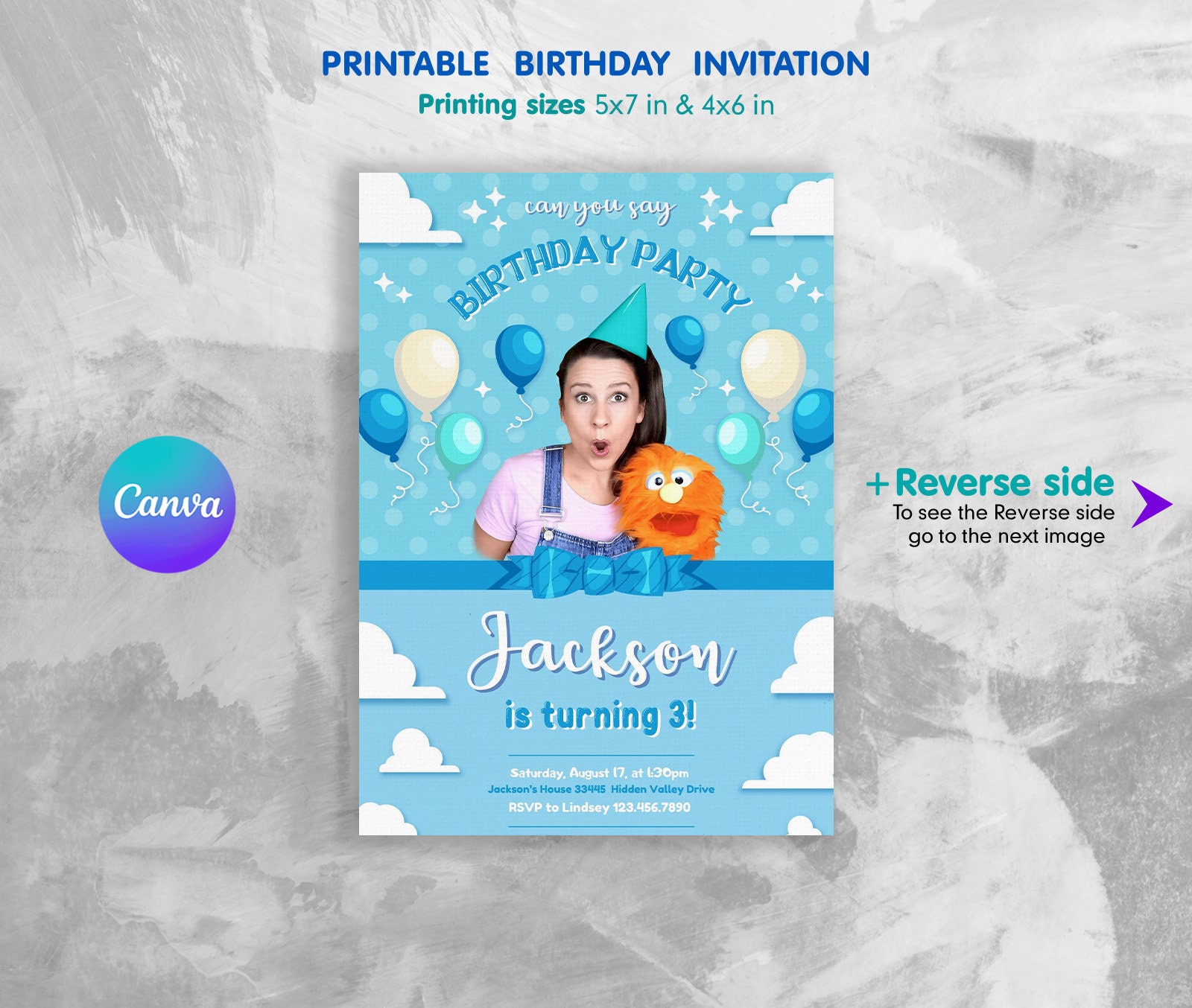 Printable Ms Rachel Birthday Invitation, Editable First Words Invite