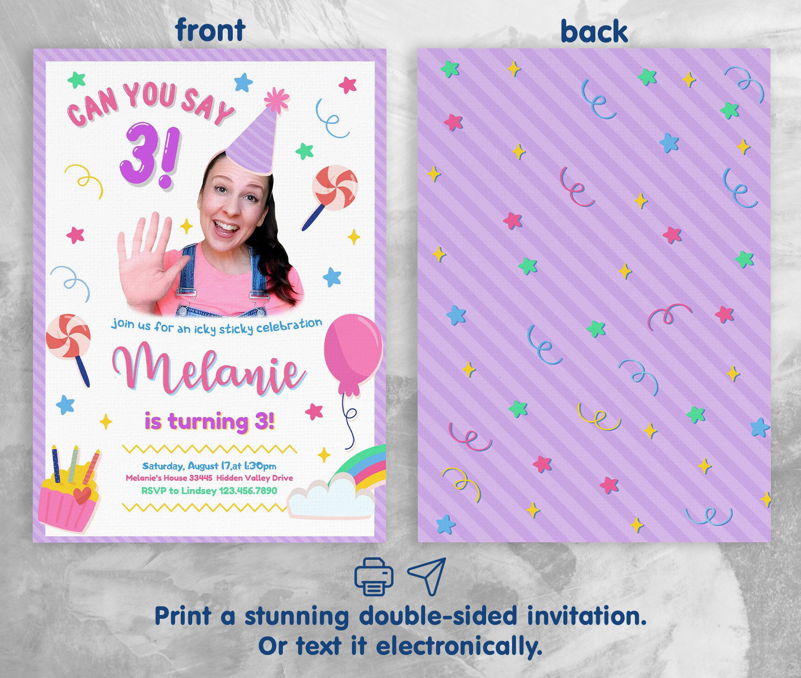 Printable Ms Rachel Birthday Invitation, Editable First Words Invite ...