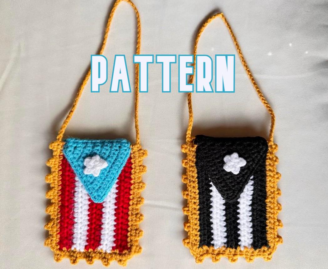 PDF PATTERN | Puerto Rican Crochet Flag Car Hanger Pattern