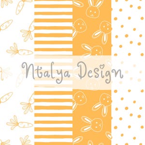Bunny Easter Spring Seamless Repeat Pattern, Background, Printable Digital Paper