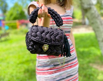 Hand Woven Bag for Women, Hand Knitted Bag, Luxury Knit Shoulder Bag