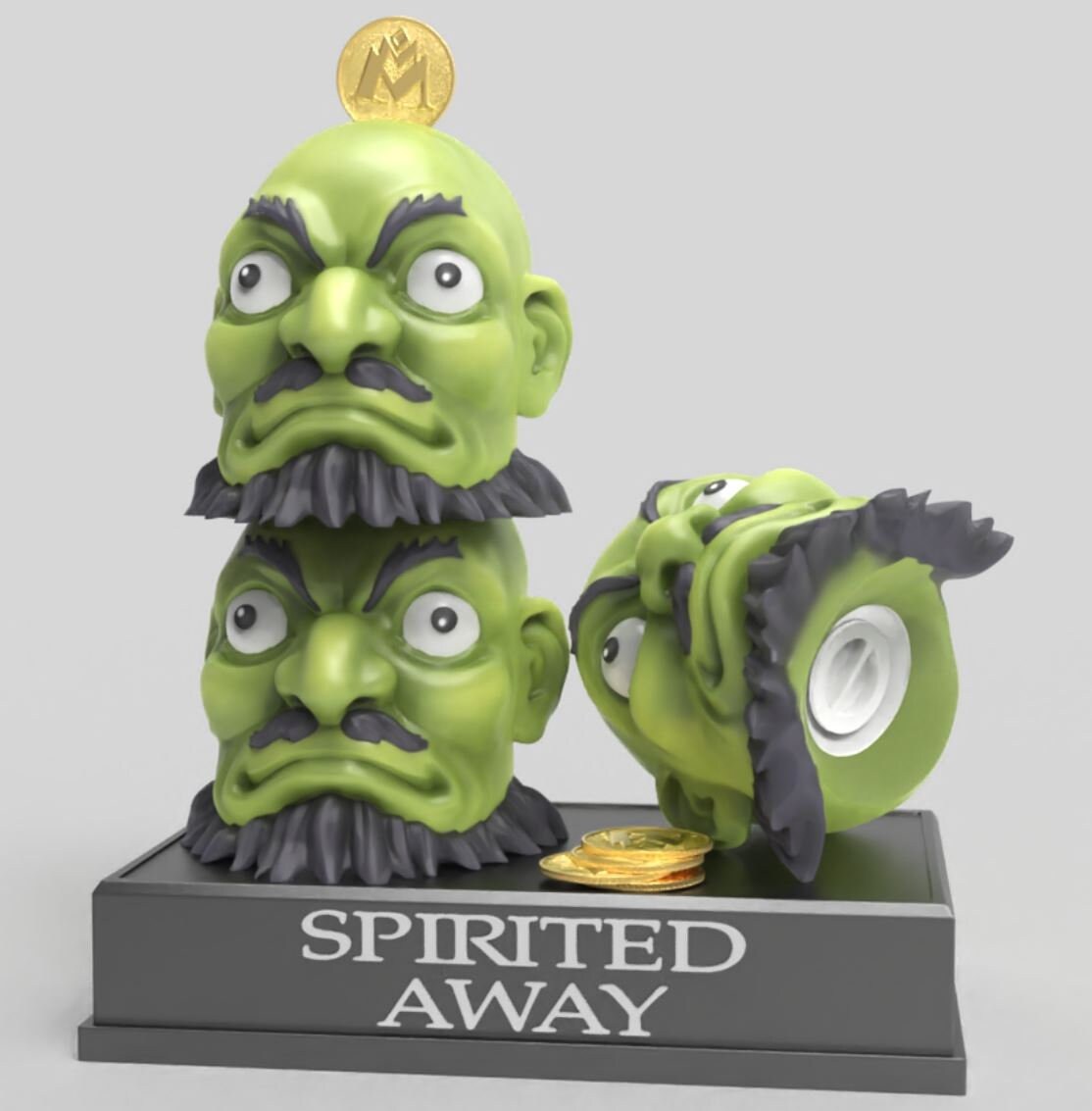 Kashira 3 Heads Spirited Away. 3D Printed NOT Painted Etsy