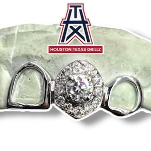 Custom 3Pc Open Face With Iced Out Tooth