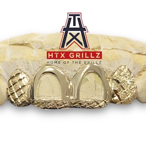 Custom 4 Teeth Grillz Diamond Cuts & Diamond Dust