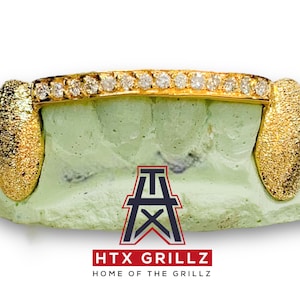 Custom Diamond Dust Fangz With Cz Bar Grillz