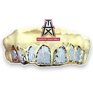Custom Diamond dust Windows Cuts 8 Teeth Grillz