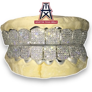 Custom Cz Blocks Grillz 16 Teeth