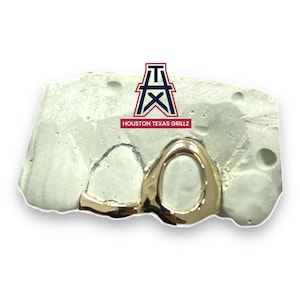 Custom Solid  2 Pc Open Face With Line Grillz