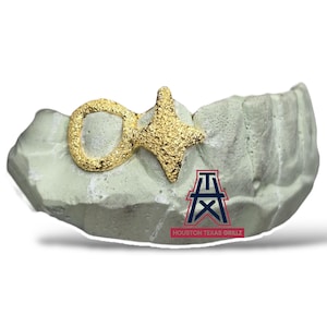 Custom 2 PC Open Face With Moon Star Cutout Diamond Dust