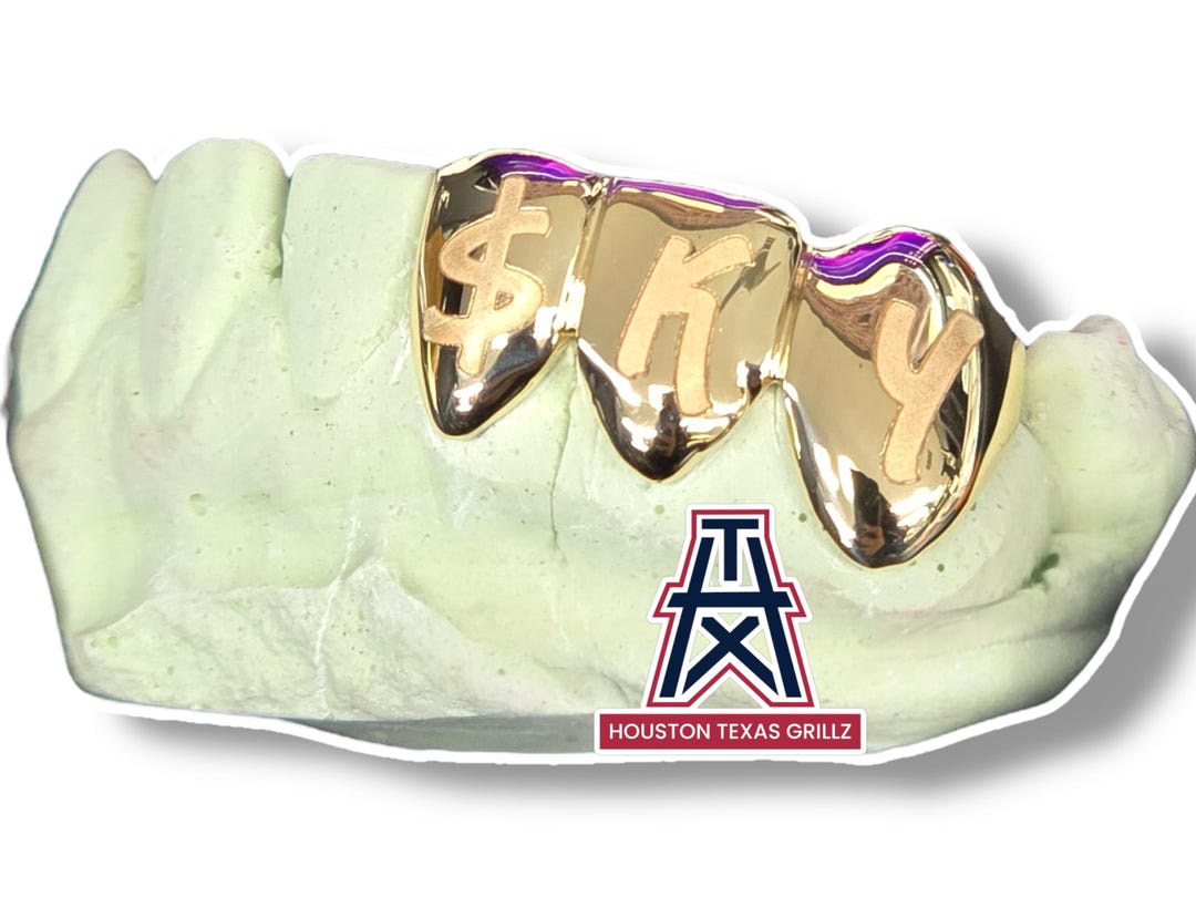 Custom 3 Teeth Grillz Laser Engraved Letters - Etsy