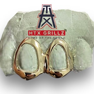 Custom Solid  2 Pc Open Face Grillz