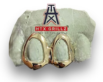 Custom Solid  2 Pc Open Face Grillz