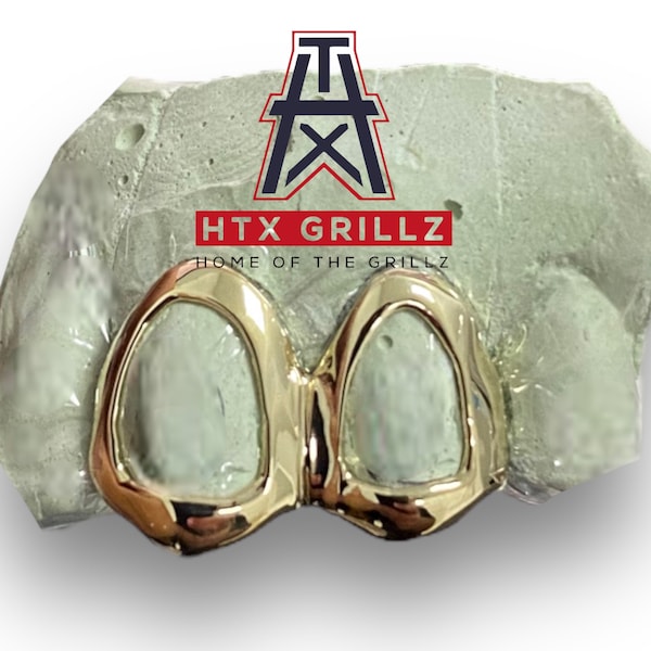 Grillz personalizados de 2 piezas con cara abierta