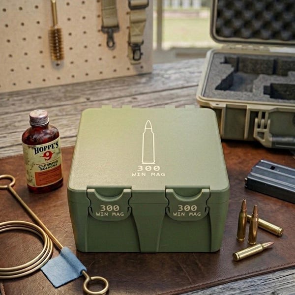 300 Win Mag Ammo Box 80 Rounds | Reusable Tactical Storage Container for Range