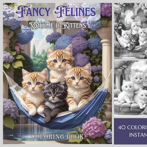 40 Fancy Kitten Coloring Pages Instant Download.