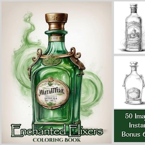 Kleurplaten toverdrank: 50 betoverende elixers, fantasiekleurboek (afdrukbare pdf)