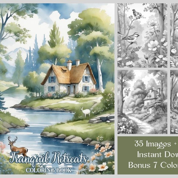 Coloring Books Landscape Etsy