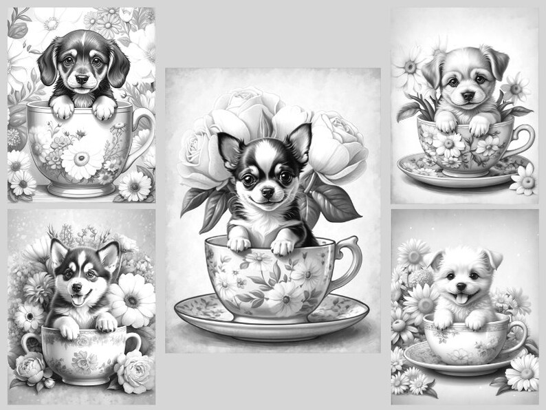 40 Teacup Puppies Coloring Pages Cute Puppies in Teacups Puppy Coloring ...