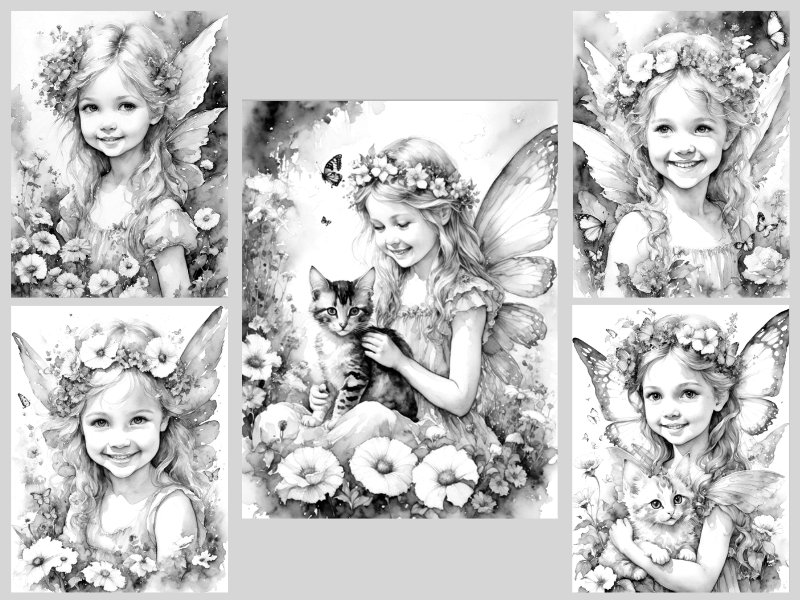 25 Butterfly Fairies Coloring Pages Cute Little Fairy Girls Coloring ...