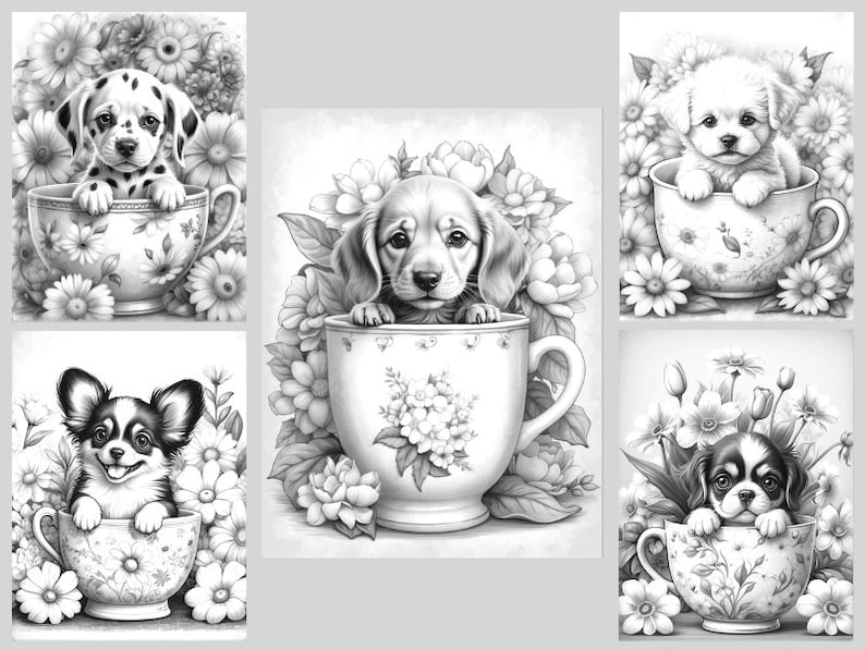 40 Teacup Puppies Coloring Pages Cute Puppies in Teacups Puppy Coloring ...