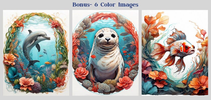 30 Ocean Coloring Pages - Sea Animals Coloring Book - Under the Sea ...