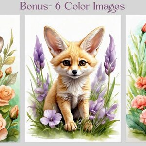 Baby Animals Coloring Book: 30 Grayscale Coloring Pages, Printable PDF, Digital Download image 2