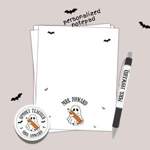 Halloween Lehrer Notizblock, Lehrer Geschenk, Halloween Geschenk, personalisierter Notizblock, Checkliste Notizblock Lehrer #1