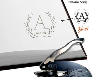 Gepersonaliseerde boekembosser: aangepaste monogrambibliotheekstempel