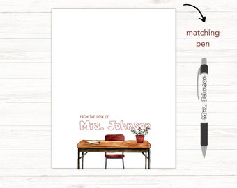 Personalized Teacher Notepad Set: Custom Stationery Gift