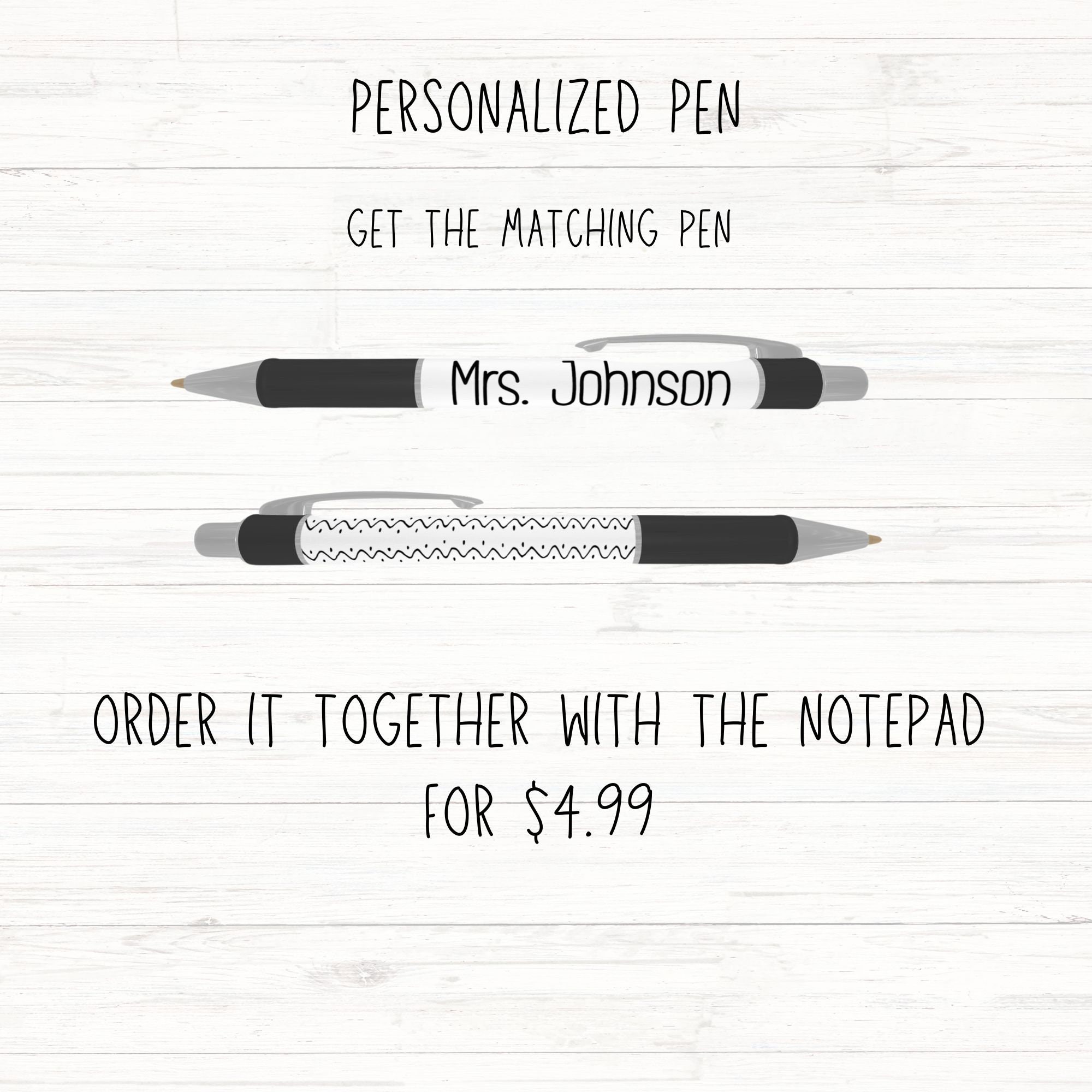 Personalized Teacher Notepad, Teacher Writing Pad, Teacher Stationery ...