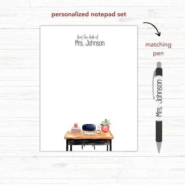 Teacher Personalized Notepad, Custom Teacher Notepad, Teacher Gift, Personalized Writing Pad, Gift For Her, Gift For Him - Style 2