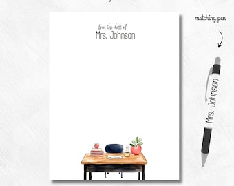 Bloc de notas personalizado para profesores, bloc de notas para profesores, papelería para profesores, bloc de notas personalizado, regalo para profesores – Estilo 2