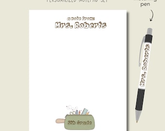 Blocco note personalizzato per insegnanti: set regalo di cancelleria personalizzato