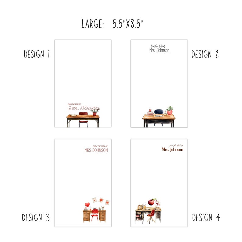 Teacher Personalized Notepad, Custom Teacher Notepad Bundle, Teacher ...