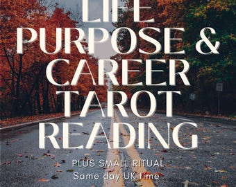 Life Purpose and Career Tarot Reading, Tarot reading with ritual, Discover Your Path, Same Day Delivery, Clarity and Spiritual Insight